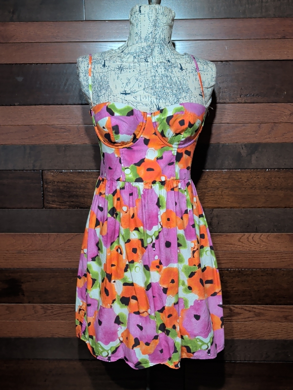 Moda International Floral Dress - Pink, Orange & Green
